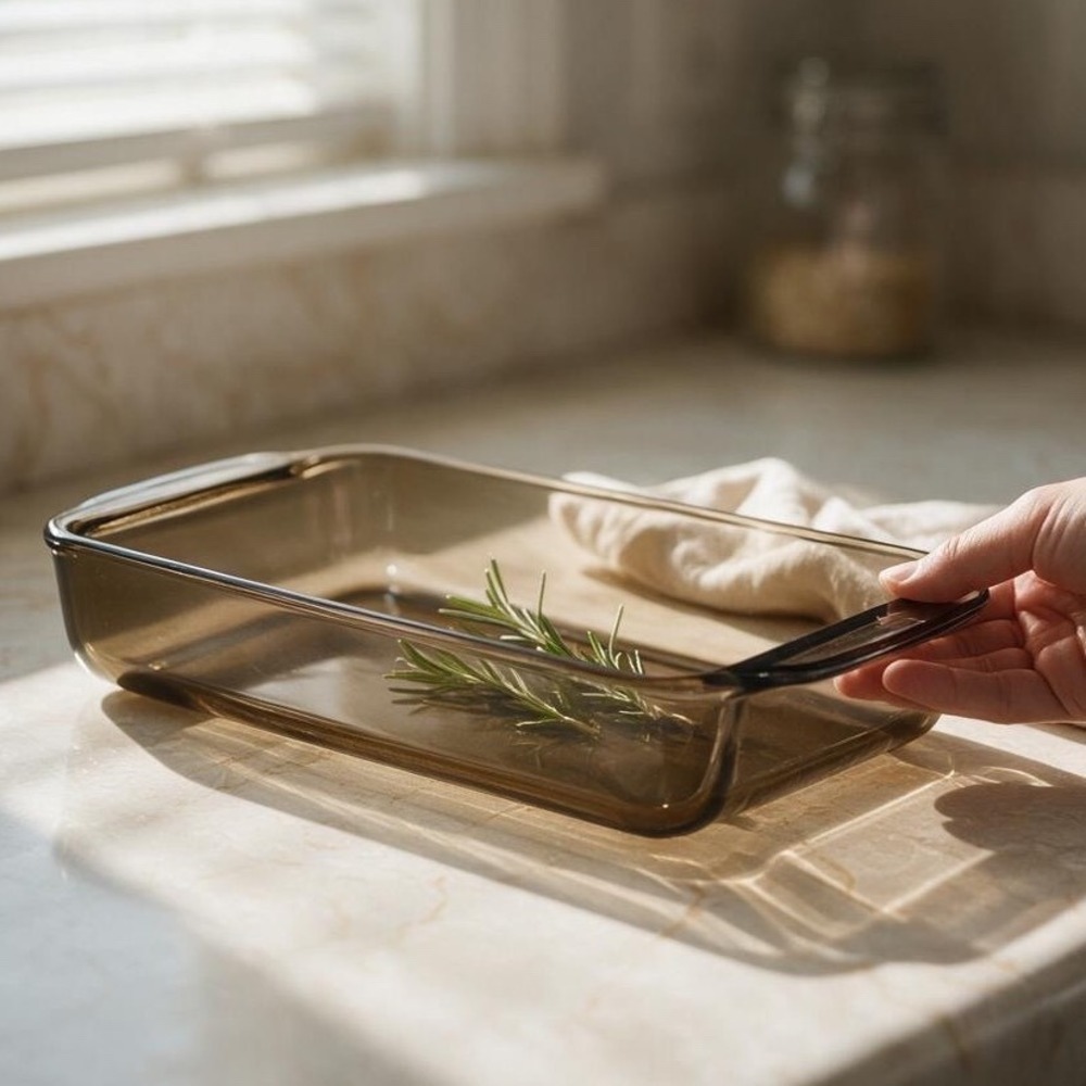 Vintage Pyrex Fireside Amber Brown Glass 2 Quart Rectangular Baking Dish 232 USA